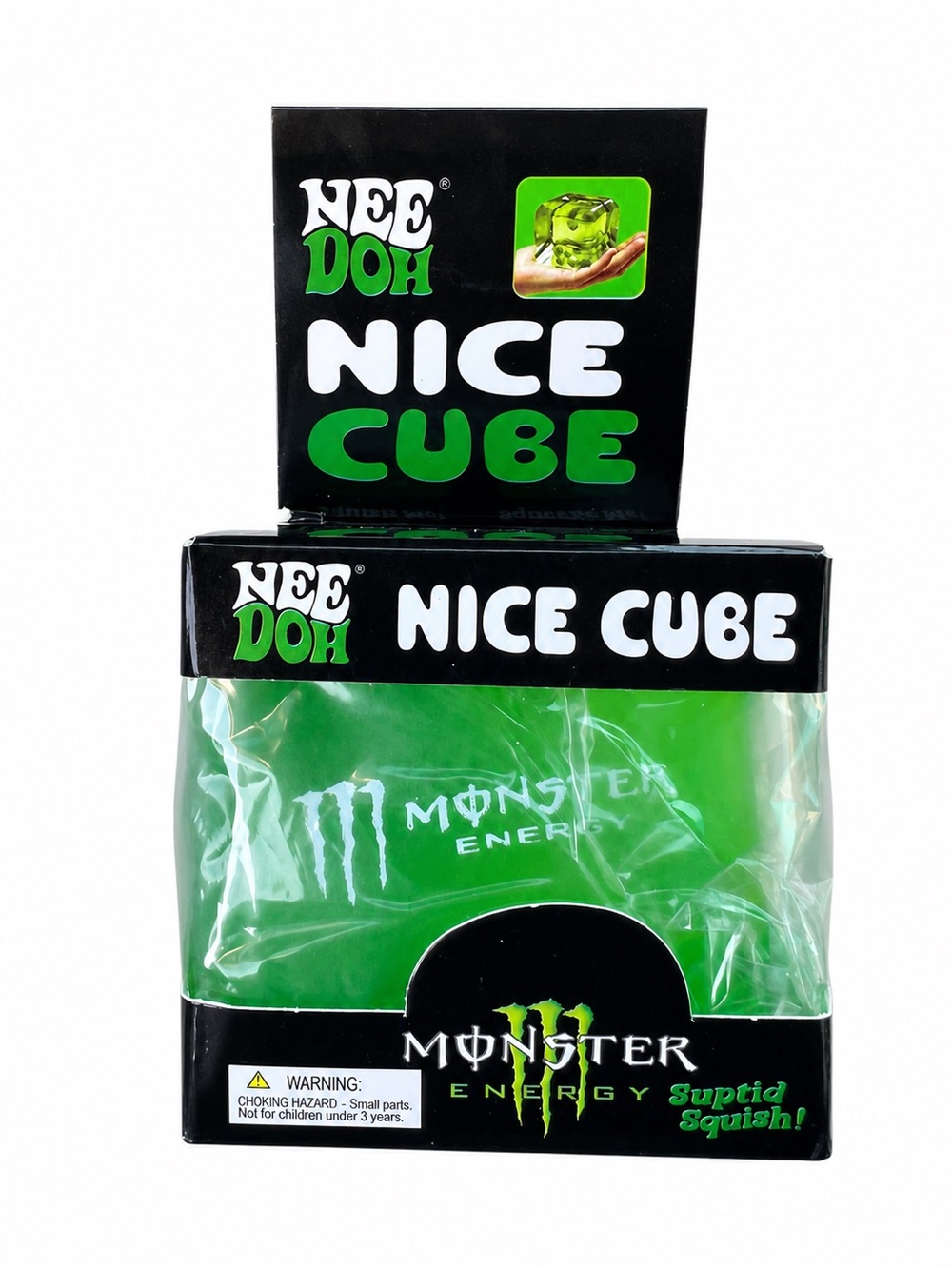 NeeDoh Nice Cube Monster Energy Green Squish Toy